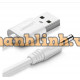 Cáp sạc USB A đực ra 3 5 x 1 35 model US277 trắng 1M Ugreen 50537
