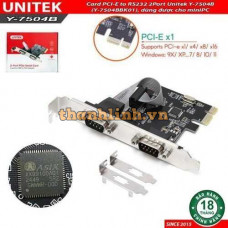 Card PCI-E to RS232 2Port Unitek Y-7504B (Y-7504BBK01), dùng được cho miniPC