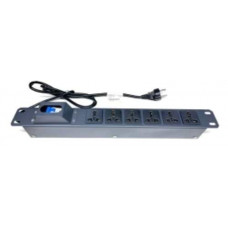 Thanh nguồn PDU 6 chấu đa năng MCB 32A Unirack UNR P6M32/1U