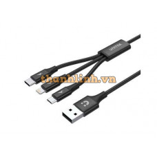 Cáp Sạc Đa Năng 3 Trong 1 USB-A Sang USB-C / Micro USB / Lightning UNITEK C14049BK