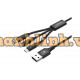Cáp Sạc Đa Năng 3 Trong 1 USB-A Sang USB-C / Micro USB / Lightning UNITEK C14049BK