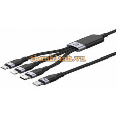 Cáp Sạc 3 Trong 1 USB-C -> Lightning + Type-C + Micro USB UNITEK C14101BK