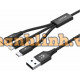 Cáp USB -> Type-C + Micro USB + Lightning 2.4A UNITEK C4049BK
