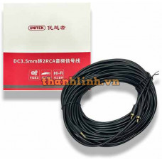 Cáp Loa 3.5mm -> 2 Hoa Sen Dài 25M UNITEK C9027BK