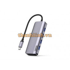 Bộ Chuyển Đổi 6 Cổng Type-C ->USB3.0 + HDMI 4K@30Hz + PD100W UNITEK D095A