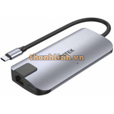 Hub Chia 4 Trong 1 Type-C -> USB3.0 + HDMI + LAN + Type-C UNITEK D1028A