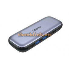 Bộ Chuyển Đổi 5 Cổng Type-C -> USB 3.0 + HDMI 4K@60Hz + PD 100W Kèm Lưu Trữ M.2 SSD UNITEK D1046A