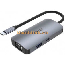 Cáp chuyển Type-C sang 2 cổng HDMI + 1 cổng VGA + 1 cổng USB 3.0 + 1 cổng Sạc USB Type-C 100W Unitek D1051A