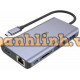 UHUB Chia 6 Trong 1 Type-C -> HDMI + DP + USB-A + Gigabit Ethernet + Card Reader + PD 100W UNITEK D1056A