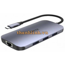 Hub Chia 5 Trong 1 TypeC -> HDMI + LAN + CardReader + USB-A + PD 100W UNITEK D1071A