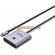 Hub Chia Type-C 2 Cổng Có Công Tắc 2 Chiều Dài 0.5M UNITEK D1078A