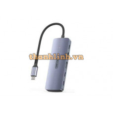 Bộ Chuyển Đổi 5 Cổng Type-C ->USB 3.0 + Type-C + PD100W UNITEK D107A