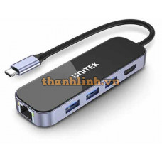 Bộ Chuyển Đổi 6 Cổng Type-C -> USB + LAN + HDMI + PD 100W UNITEK D1084A