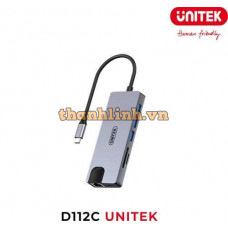 Bộ Chuyển Đổi 10 Cổng Type-C -> USB + HDMI 4K@30Hz/VGA 1080p@60Hz + LAN + Audio + CardReader UNITEK D112C