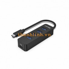 Hub USB Type C ra 04 cổng USB 3.0 và 01 cổng nguồn Type C 5V-2A Unitek H1117B