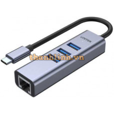 Cáp Type-C ==> 3 USB 3.0 + LAN Unitek H1904A