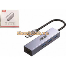 Hub Chia 2 Trong 1 Type-C -> USB + LAN UNITEK H312C