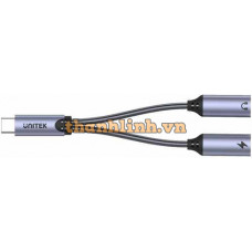 Bộ Chuyển Đổi 2 Trong 1 Type-C -> Type-C Audio + PD 60W UNITEK M206A