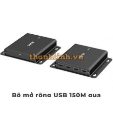 Bộ Mở Rộng USB Qua Cáp Mạng Ethernet Tối Đa 150m Với Hub Chia 4 Cổng USB UNITEK U1222ABK01-EU