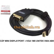 Cáp chuyển Mini Displayport sang VGA 1M8 Unitek V604 ABK