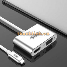 Cáp chuyển đổi USB Type-C USB 3.1 sang HDMI + VGA Unitek VS100