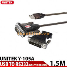 Cáp chuyển USB 2.0 sang COM 9 Chính hãng Unitek (Y - 105 A)