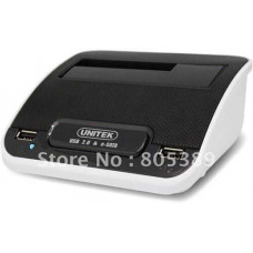 HDD Docking Station Sata USB 2.0 MIC-SPK + Bộ chia Hub USB 2.0 Unitek (Y - 1060S)