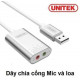 Cáp chuyển cổng cắm tai nghe qua USB Unitek Y-247