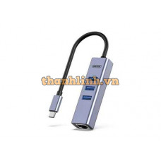 Bộ Chuyển Đổi 4 Cổng Type-C ->USB + LAN UNITEK Y-3083W