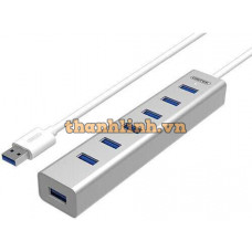Bộ chia 7 cổng USB 3.0 chính hãng vỏ nhôm hổ trợ nguồn cao cấp Unitek Y-3090