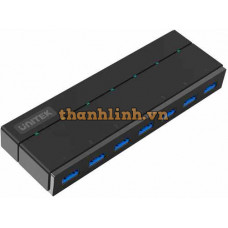 Bộ Chia 7 Cổng USB 3.0 -> USB-A Kèm Nguồn UNITEK Y-3184