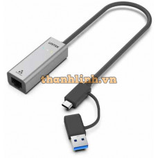Bộ Chuyển Đổi Type-C/USB -> Gigabit Ethernet UNITEK Y-3465A