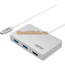 Bộ chia Hub USB 3.0 2 Ports+HDMI chính hãng Type-C Unitek (Y- 3707)