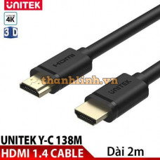 Dây cáp tín hiệu HDMI Unitek (2m) 1.4 Y-C 138M