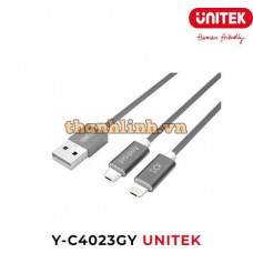 Cáp USB 2.0 -> Lightning + Micro USB UNITEK Y-C4023GY