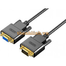 Cáp cổng Com 9 chân RS 232 1,5m Đầu âm dương Unitek Y-C 706ABK
