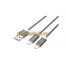 Cáp USB 2.0 -> Lightning + Micro USB UNITEK Y-C4023GY