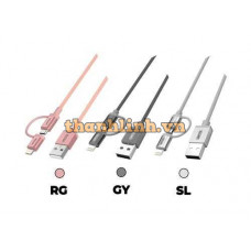 Cáp USB 2.0 -> Lightning + Micro USB 3 Màu UNITEK Y-C4031