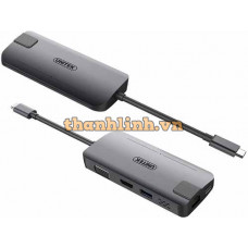 Hub Chia 4 Trong 1 Type-C -> USB 3.0 + HDMI + VGA + LAN UNITEK Y-DK09016GY