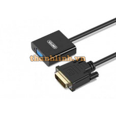 Dây Cáp chuyển đổi cổng DVI ra cổng VGA dài 15CM hãng Unitek Y-VG05001B