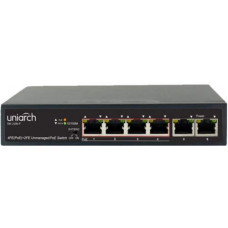 Switch Smart POE 6 cổng 10/100Mbps UNV UniArch SW-2106-P 2 Uplink 4×10/100Mbps ports support PoE