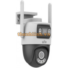 Camera IP Wifi PTZ Ngoài trời quay quét 360°, Dual lens 2*5.0 Megapixel, Server Việt Nam Unview UNV IPC-P2S-M55F34D