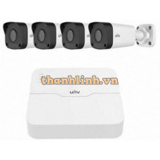 Bộ Kit Camera Trụ ( Gồm 1 Đầu Ghi 4 Kênh POE + 04 Camera Ip Trụ 2.0Mp ) Uniview KIT/301-04LB-P4/4*2122LR3-PF40-E