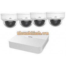 Bộ Kit Dome Camera ( Gồm 1 Đầu Ghi 4 POE + 04 Camera Ip Dome 2.0Mp ) Uniview KIT/301-04LB-P4/4*IPC322LR3-VSPF28-D