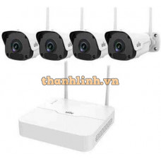 Bộ Kit WIFI Trụ Camera ( Gồm 1 Đầu Ghi 4 Kênh WIFI + 04 Camera Ip Trụ 2.0Mp WIFI ) Uniview KIT/301-04LB-W/4*2122ER3-F40W-D