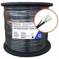 Cáp mạng Lan 5E UTP 24AWG - PE, có thép treo (305met) LS-DVH Cáp mạng PE có théo treo lõi 0,5 mã: C52414-CLPE