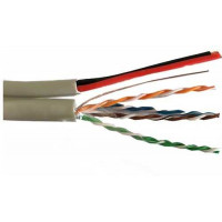 Cáp Lan liền nguồn Cat5E UTP 24AWG 4PRS/PVC + 2VCm 0.5mm2 - PE - OVAL (305m) VCOM Dây cáp mạng kèm nguồn điện, không thép treo mã: L524008