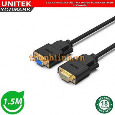 Cáp Com RS232 Dài 1M5 Unitek YC706ABK (Male to Female)