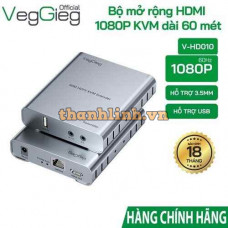 Bộ Kéo Dài HDMI 1080P KVM Dài 60 Mét VegGieg V-HD010