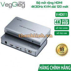 Bộ Kéo Dài HDMI KVM VegGieg V-HD011 – Truyền hình ảnh 4K và USB lên đến 120 mét